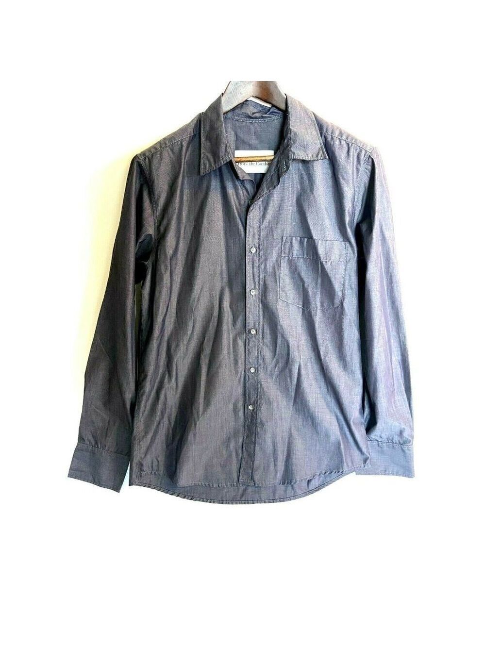 Hors de Combat Grey Long Sleeve Dress Shirt 100% Cotton Size XL